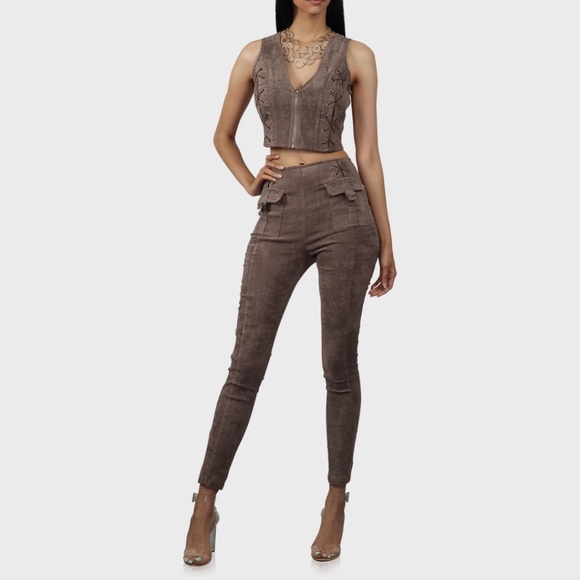 Pants - Suede pant set